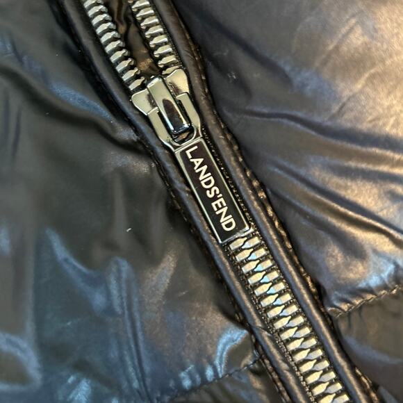 NEW $220 Lands End Puffer Jacket Coat Jet Black 90% Down Filled Wmns Size 2X - Picture 9 of 14